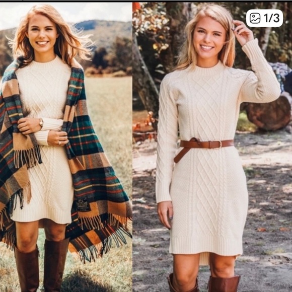 Kiel James Patrick Dresses & Skirts - Kiel James Patrick cable knit wool blend sweater dress